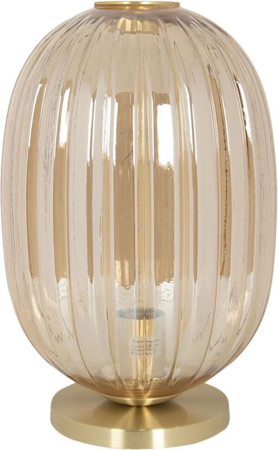 Clayre & Eef Tafellamp Ø 20x35 cm Bruin Metaal Ovaal Bureaulamp