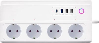 Thuys – WiFi Smart Stekkerdoos – Met Overspanningsbeveiliging – Type C Stopcontact – Met Schakelaar