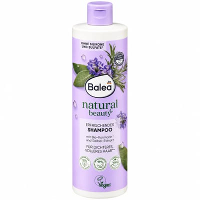 Balea Natural Beauty Shampoo voor Normaal Haar – Bio Rozemarijn & Salie – Voor Dichter & Voller Haar – Verfrissend – 400 ml
