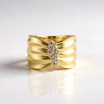Cavill - Zilveren ring 925 Sterling Zilver Verguld - I2 Bruine Diamanten 0,193 ct - Ronde briljant slijpsel - Luxe avondring dames chique warm accent