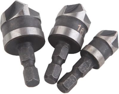 DW4Trading Verzinkboor Set van 3 met 6-kant Schacht 12, 16 en 19mm