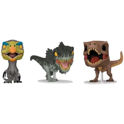 Funko Pop! Jurassic World: Dominion - Therizinosaurus Giganotosaurus & T-Rex Exclusive 3-Pack