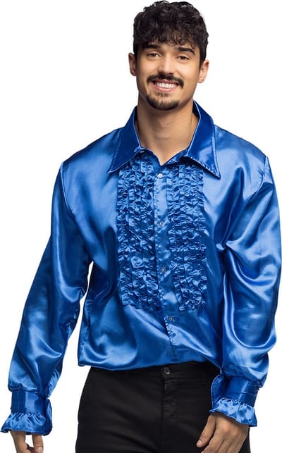 Boland - Shirt Party blauw (M) - Volwassenen - Danser/danseres - 80's & 90's - Disco