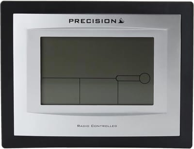 Zwarte LCD Radio Controlled Wekker met Nauwkeurige Tijdwaarneming