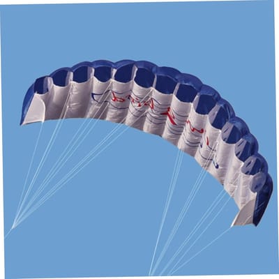Stuntvlieger Parafoil - Dubbele lijn vlieger - Buitenactiviteiten Vliegeren - Twee-lijns besturing - 140 cm breed - Blauw