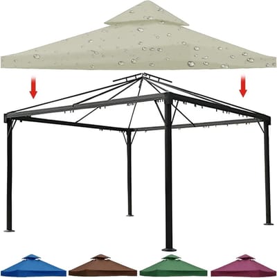 Paviljoen Luifel - Tentdak Vervanging - Buitenfeest - Waterdicht Oxford Doek - 3 x 3 Meter - Wit