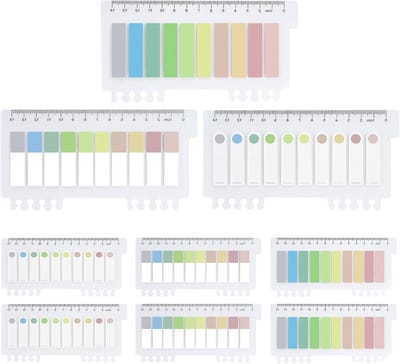 1200 Zelfklevende Transparante Index Tabs voor Bladwijzers, Schrijfbare Markeringen in 10 Kleuren en 3 Stijlen, Perfect voor Organisatie en Notities
