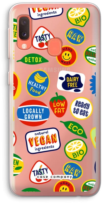 Case Company® - Hoesje geschikt voor Samsung Galaxy A20e hoesje - Fruitsticker - Soft Cover Telefoonhoesje - Bescherming aan alle Kanten en Schermrand