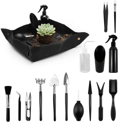 Mini Tuin Gereedschap Set - 16 Delige Set voor Tuinonderhoud, Planten en Snoeien