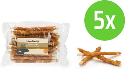 Beeztees Culinair Kauwstaafjes Kip 20 stuks - hondensnack - 5 verpakkingen