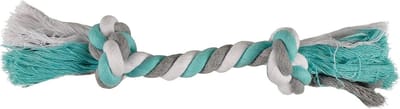 Speeltouw Hond - Kauw Touw - Samen Spelen - Twee Knopen - 35 cm - Mint Grijs