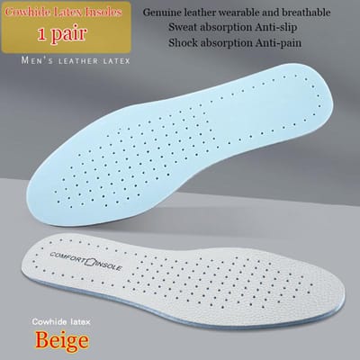 Latex Rundleer Inlegzolen Dunne Leren Zachte Sportinlegzool Comfortabel Schokabsorberend Ademend Deodoriserend Schoenkussen 41-42