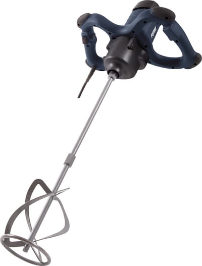 FERM - PMM1010 - Verfmenger - & - Cementmenger - 1800W - Variabele - snelheid - Constant - 2 versnellingen - Soft Start - Ergonomische - handgrepen - Aansluiting - M14 - 3m rubber kabel - Multifunctionele - roerstaaf - Lang: - 600mm - Breed: - 140mm