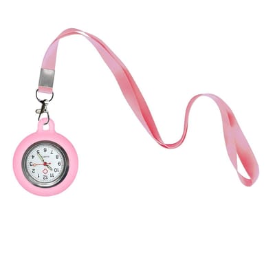 Fako® - Verpleegstershorloge Met Keycord - Zusterhorloge - Ketting - 90cm - Roze