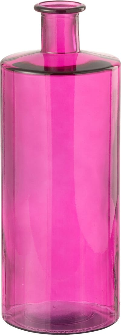 J-Line vaas Fles - glas - roze - medium - 40 cm hoog