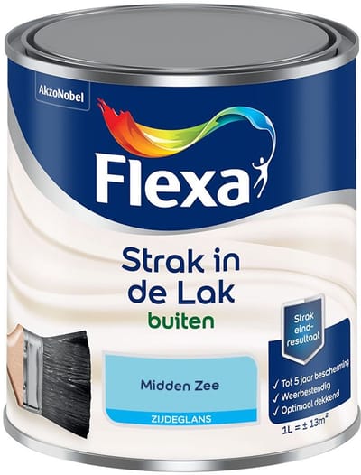Flexa - Strak In De Lak Buitenlak Zijdeglans - Midden Zee - Mengverf - 1 L