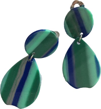 Petra's Sieradenwereld - Clipoorbel hanger groen blauw (365)