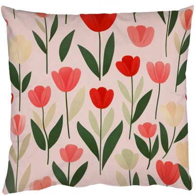 Sierkussens - Kussentjes Woonkamer - 50x50 cm - Tulpen - Modern - Roze