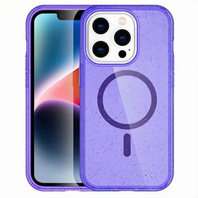imoshion Hoesje - Geschikt voor Apple iPhone 13 Pro - Sparkle Backcover geschikt voor MagSafe - Glitter Paars