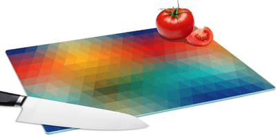 Glazen Snijplank - 39x28 - Design - Retro - Patronen - Pixel - Snijplanken Glas