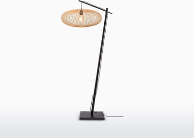 GOOD&MOJO Vloerlamp Cango - Bamboe Zwart/Naturel - 80x60x176cm - Scandinavisch,Bohemian - Staande lampen voor Woonkamer - Slaapkamer