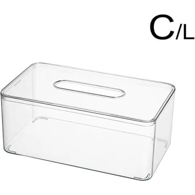 Boîte à mouchoirs transparente carrée en acrylique transparent pour toilettes, maison, bureau, distributeur de serviettes, papier hygiénique white