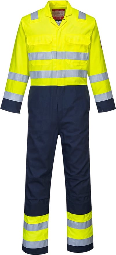 Portwest Bizflame Work Hi-Vis Antistatische Overall BIZ7 - Geel/Marine - S