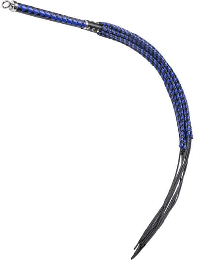 RISE - Cat O' Nine BDSM Zweep - Extra Heavy - Zwart/Blauw