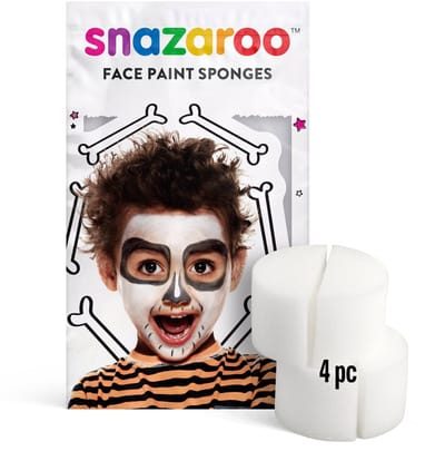 Snazaroo Schminkspons Set 4 Stuks – High Density Half Moon Make-up Sponsen voor Face & Body Painting – Duurzaam & Huidvriendelijk