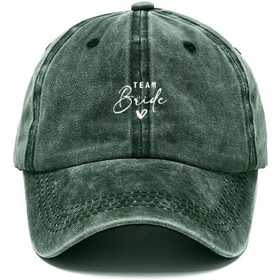 Gewassen Katoenen Baseballpet Verstelbaar Verweerd Truckerpet Voor Vrouwen Team Bruid Feestpetten Personaliseren Bruidsbruiloft Vintage black