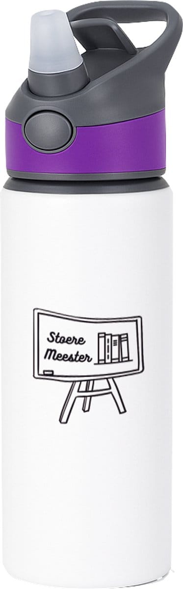 Hacebo® - Meester u bent de beste waterfles met rietje paars - Meester - Meester - Leraar - water fles - 650ML