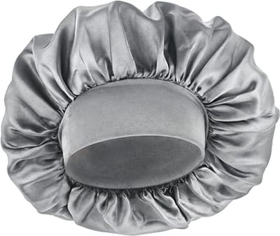 6 stuks brede rand hoge rekbaarheid slaapmuts, dames schoonheids-/kapsel-/verzorgingsmuts, badmuts, heren-/damesbadmuts, elastische band muts, slaapmuts, 30CM diameter - grijs