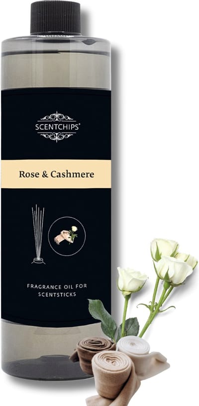 Scentchips® Geurstokjes Navulling - Rose & Cashmere - Geurverspreider - Luchtverfrisser - Huisparfum - 400ml