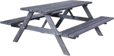 Rockwood® Picknicktafel Zwaar Kunststof Rond Zeshoekig - Quartz Brown 2.50m
