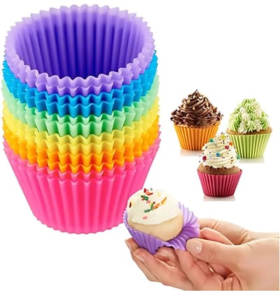 Gekleurde Cupcake Vormpjes - Cupcake Bakvorm - Muffin Bakvormpjes - Siliconen - 24 Stuks