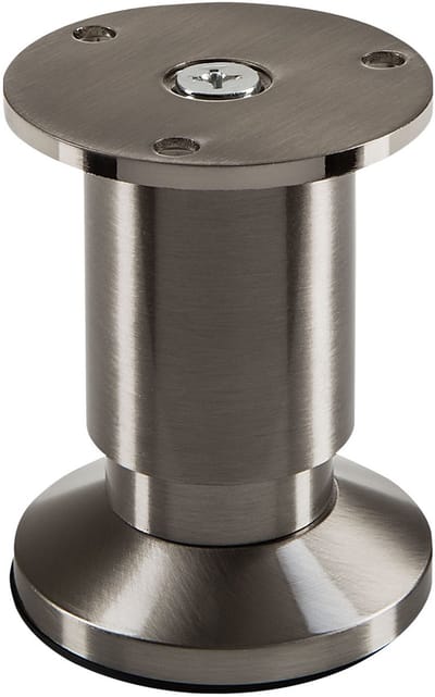 SOTECH Meubelpoot TERRA hoogte 80 mm rvs look geborsteld Sofa poot hoogte verstelbaar tot max. 15 mm, belastbaar tot 250 kg