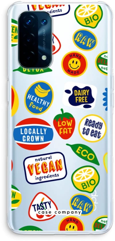 Case Company® - Hoesje geschikt voor Oppo A74 5G hoesje - Fruitsticker - Soft Cover Telefoonhoesje - Bescherming aan alle Kanten en Schermrand