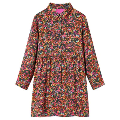 vidaXL-Kinderjurk-met-lange-mouwen-bloemenprint-140-meerkleurig