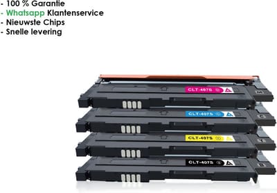 AtotZinkt Premium XL Multipack toners voor Samsung CLT-4072S K4072S C4072S M4072S Y4072S -Rood, Blauw, Geel, zwart | Samsung CLP310/ CLP310N/ CLP315/ CLP315N/ CLP315W/ CLX3170FN/ CLX3170N/ CLX3