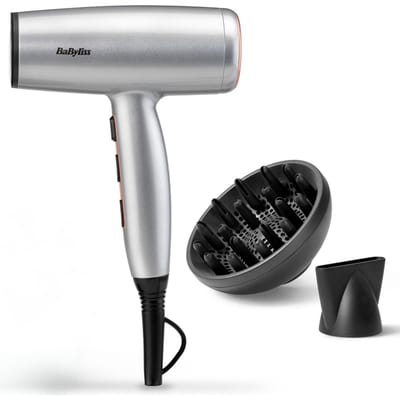 BaByliss Cosmos Föhn - Krachtige Haardroger met Diffuser - Lichtgewicht - Ionische functie voor minder pluizig haar - 3 temperaturen plus Cool Shot - Compleet met Blaasmond