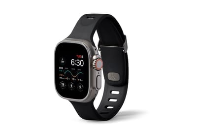 Bellroy Venture Horlogeband Large (44-49mm) – Compatibel met alle Apple Watches van 44-49mm – Gemaakt van 93% hittebestendige FKM – Duurzaam dankzij 6% roestvrij staal - Zwart