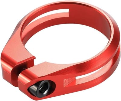 Fietszadelklem - Zadelpenklem - Fietsreparatie - Ultralicht Aluminium - 34.9 mm - Rood