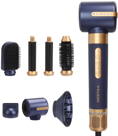 Hairwrap - Aestra - Föhnborstel - Föhn met Diffuser - 110.000RPM - Krultang - Krulborstel - Airstyler - Haarborstel - 1400W - Navy