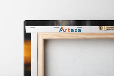 Artaza Canvas Schilderij Drieluik Abstracte Kunst van Zwarte Gouden Verf - 120x60 - Foto Op Canvas - Canvas Print