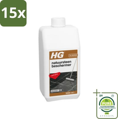 15 x HG Natuursteen Beschermer 1 liter - Grootverpakking - Natuursteen Beschermer - Vloeren Beschermen - Anti-slip - Natuursteen Onderhoud - Natuursteen Glans