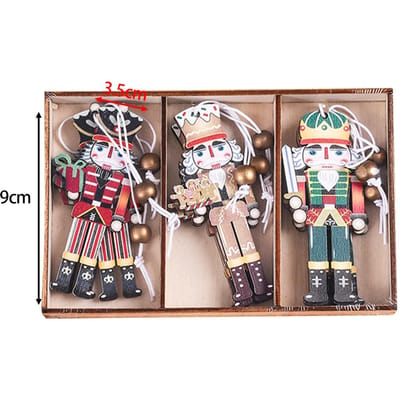 9 stuks/set houten notenkraker soldaat notenkraker hangers knutselen verzamelbare notenkraker kerstversieringen voor de feestdagen kerstdecoratie