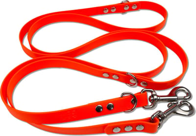 Miqdi - verstelbare, handsfree hondenriem van BioThane®- 3 meter lang - neon oranje - L - voor grote honden