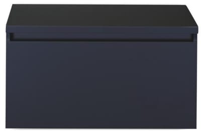 Frozen Badmeubelset 80 cm - Greeplijst in Kleur - Inclusief Wastafelbovenblad Zwart Mat