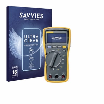 Savvies - Screenprotector voor Fluke MultiMeter 115 - Folie Beschermfolie transparant 18 Stuks