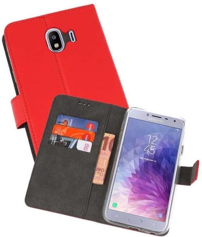 Booktype Telefoonhoesjes - Bookcase Hoesje - Wallet Case - Geschikt voor Samsung Galaxy J4 2018 - Rood